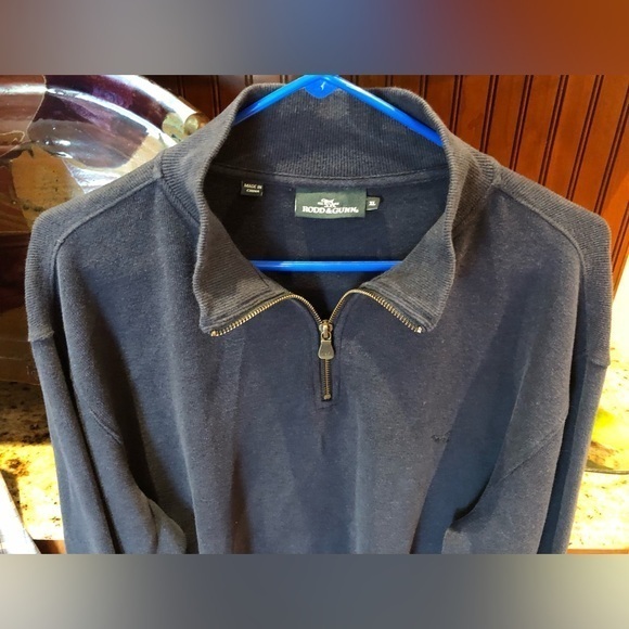 Rodd & Gunn men’s Quarter‎ Zip pullover. Sharp blue with logo. EUC. XL - Picture 5 of 8